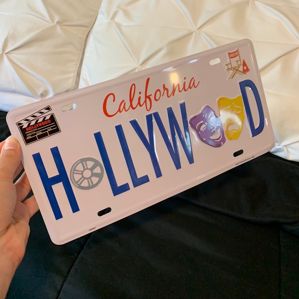 Decorative Hollywood License Plate from California